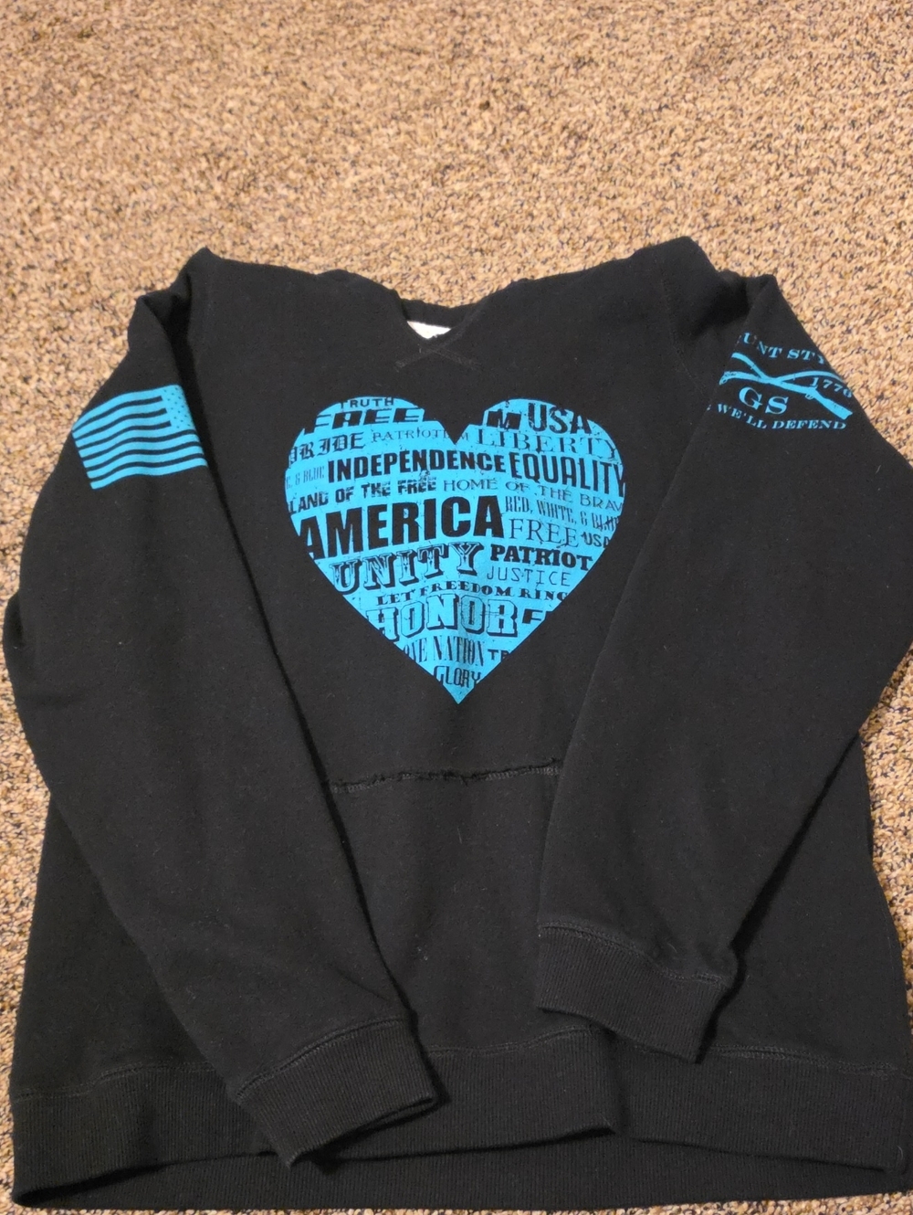 Grunt Style Womens Hoodie Black/Teal Size Large